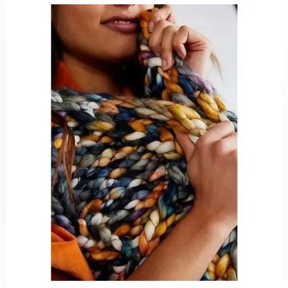 Free People Twilight Chunky Multi Colored Knit Heavyweight Vest Size XL - Picture 15 of 15